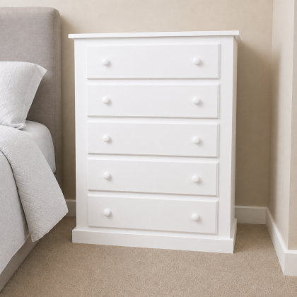 Dewsbury 5 Drawer Chest In White