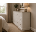 UK Handmade 6 Drawer 166cm Wide Chest of Drawers with Deep Bottom Drawer - Dewsbury Ivory - Fully Assembled (Made to Measure)