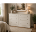 UK Handmade 6 Drawer 166cm Wide Chest of Drawers with Deep Bottom Drawer - Dewsbury Ivory - Fully Assembled (Made to Measure)