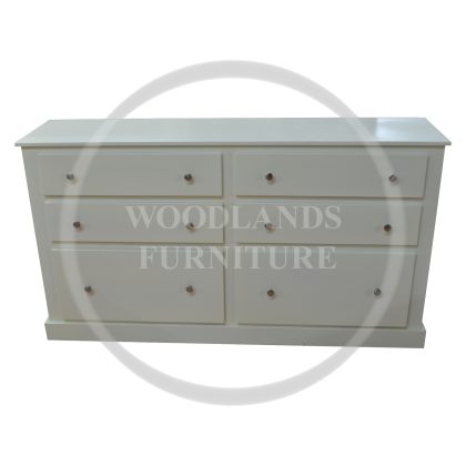 Dewsbury 6 Drawer Chest Bottom Drawer Deep Wide In Ivory