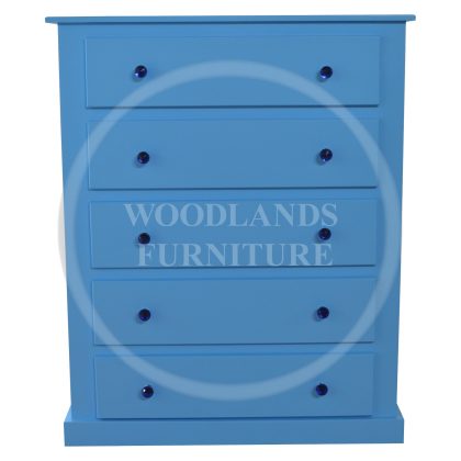 Dewsbury 5 Drawer Chest In Blue