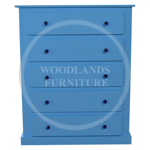 DEWSBURY 5 DRAWER CHEST IN BLUE