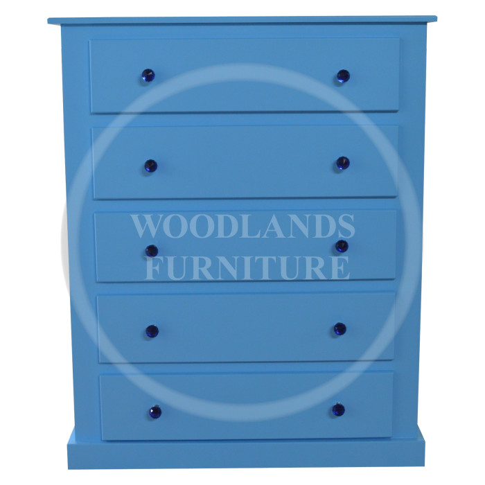 DEWSBURY 5 DRAWER CHEST IN BLUE DEWSBURY 5 DRAWER CHEST IN BLUE