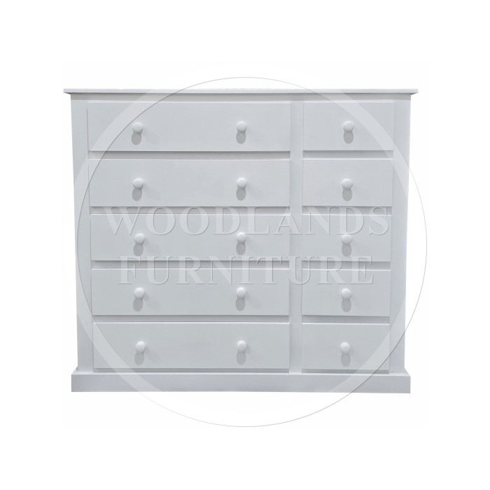 DEWSBURY 10 DRAWER CHEST- SMALL DRAWERS ON RIGHT - IN WHITE DEWSBURY 10 DRAWER CHEST- SMALL DRAWERS ON RIGHT - IN WHITE