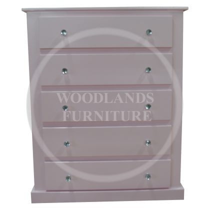 Dewsbury 5 Drawer Chest In Pink