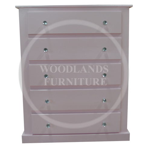 DEWSBURY 5 DRAWER CHEST IN PINK