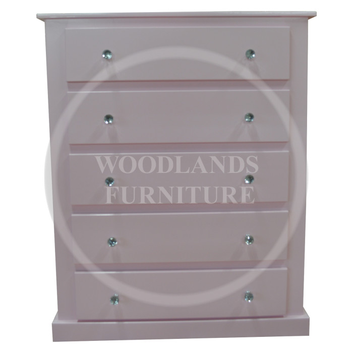 DEWSBURY 5 DRAWER CHEST IN PINK