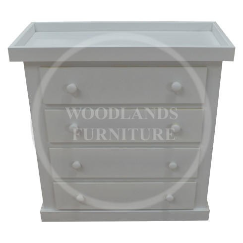 DEWSBURY 4 DRAWER CHEST OF DRAWERS WITH FULL BABY CHANGER TOP IN WHITE