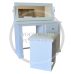 British Handmade Dressing Table with 3 Drawers Large Mirror Set Long Mirror - Dewsbury Ivory (Custom Finish Options)