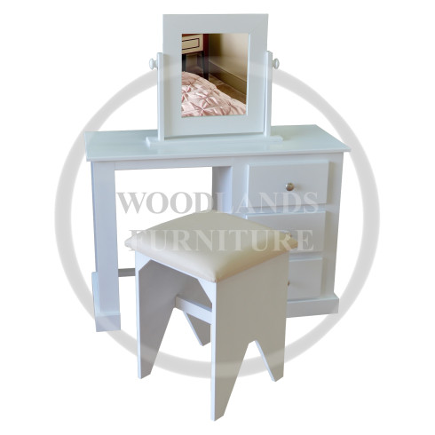 Dewsbury 3 Drawer Dressing Table Set- Special Stool In Ivory Dewsbury 3 Drawer Dressing Table Set- Special Stool In Ivory