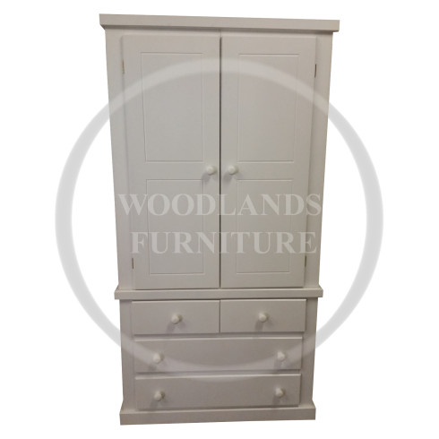 DEWSBURY 2+2 DRAWER SHELVED GENTS IN WHITE