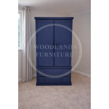 Dewsbury 2 Drawer Wardrobe In Dark Blue