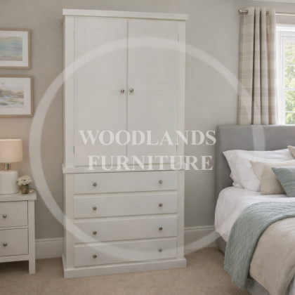 Dewsbury 2 Door 4 Drawer Wardrobe In White