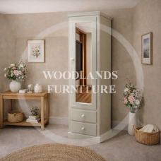 DEWSBURY 1 DOOR MIRRORED WARDROBE IN IVORY