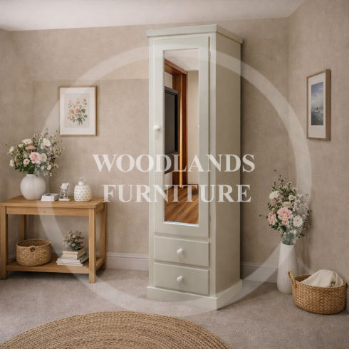DEWSBURY 1 DOOR MIRRORED WARDROBE IN IVORY
