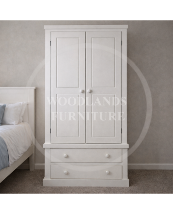 Dewsbury 2 Drawer Wardrobe In White
