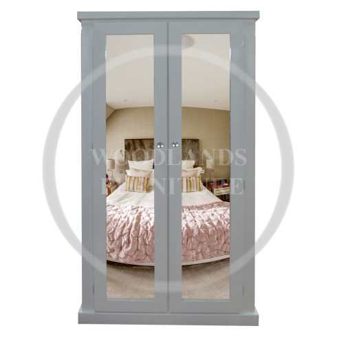 DEWSBURY DOUBLE MIRRORED LADIES WARDROBE IN WHITE