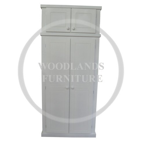 DEWSBURY LADIES SHELVED WARDROBE WITH TOPBOX IN WHITE