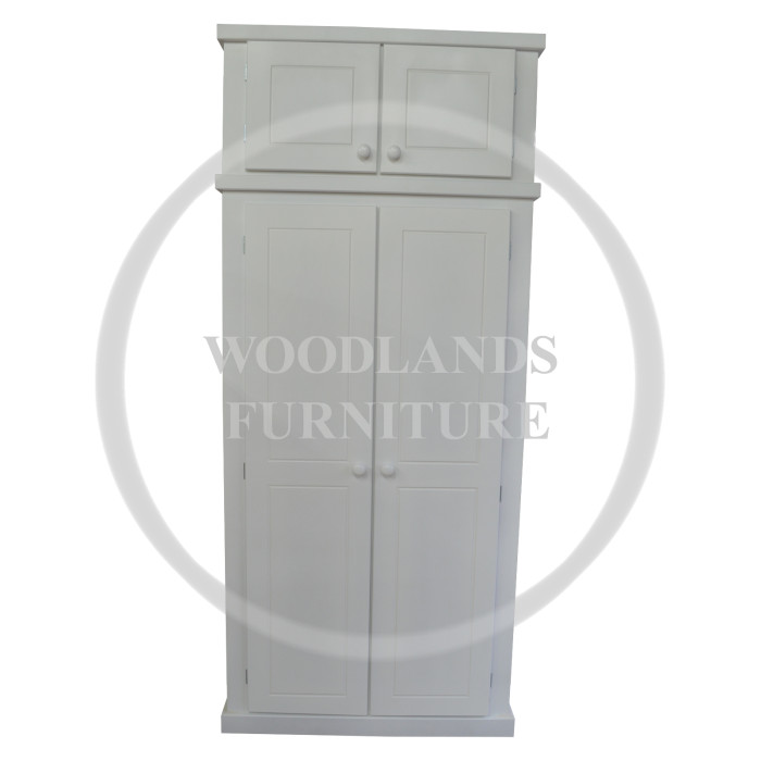DEWSBURY LADIES SHELVED WARDROBE WITH TOPBOX IN WHITE DEWSBURY LADIES SHELVED WARDROBE WITH TOPBOX IN WHITE