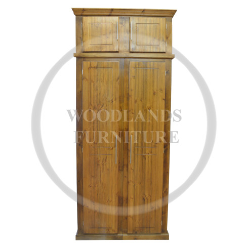 DEWSBURY PINE LADIES SHELVED WARDROBE WITH TOPBOX IN KENILWORTH POLISHED