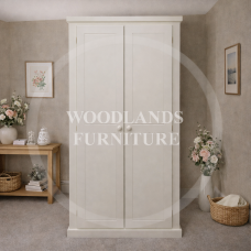 DEWSBURY 2 DOOR LADIES WARDROBE SHELVED IN WHITE