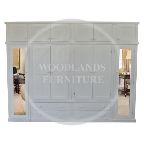 DEWSBURY 6 DOOR 4 DRAWER WARDROBE WITH TOPBOX IN WHITE 