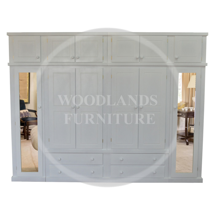 DEWSBURY 6 DOOR 4 DRAWER WARDROBE WITH TOPBOX IN WHITE 