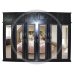 Handmade in the UK 6 Door Full Hanging Mirrored Wardrobe with Top Box - Dewsbury Black (Made to Measure)