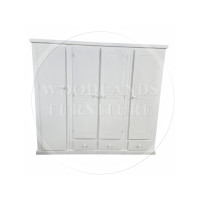 DEWSBURY QUAD 3 DRAWER SHELVED WARDROBE IN WHITE DEWSBURY QUAD 3 DRAWER SHELVED WARDROBE IN WHITE