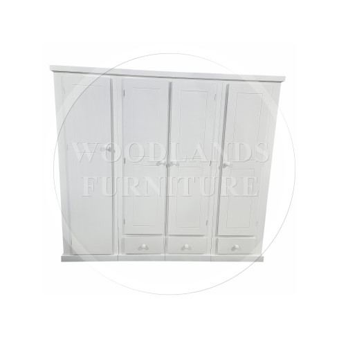 DEWSBURY QUAD 3 DRAWER SHELVED WARDROBE IN WHITE