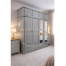 DEWSBURY 4 DRAWER DOUBLE MIRRORED SHELVED QUAD WARDROBE WITH TOPBOX IN GREY