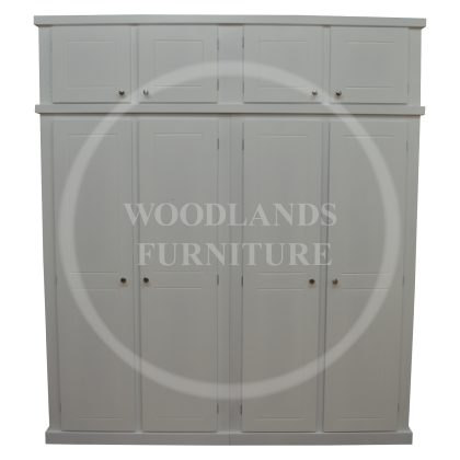 Dewsbury Quad Full Hanging Wardrobe With Topbox In White
