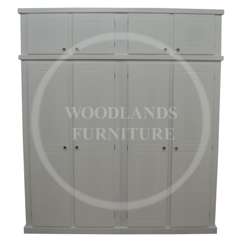 DEWSBURY QUAD FULL HANGING WARDROBE WITH TOPBOX IN WHITE
