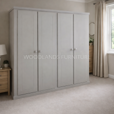 DEWSBURY QUAD SHELVED FULL DOOR WARDROBE IN GREY DEWSBURY QUAD SHELVED FULL DOOR WARDROBE IN GREY