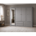 Handmade in the UK 4 Door 4 Drawer Full Mirrored Shelved Wardrobe - Dewsbury Grey (Made to Measure)