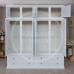DEWSBURY 4 DOOR 4 DRAWER DOUBLE MIRRORED WARDROBE WITH TOPBOX IN WHITE