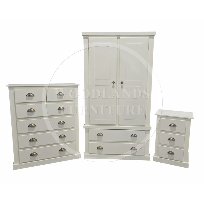 DEWSBURY 3 PIECE BEDROOM SET (2+4 DRAWER CHEST) IN IVORY DEWSBURY 3 PIECE BEDROOM SET (2+4 DRAWER CHEST) IN IVORY