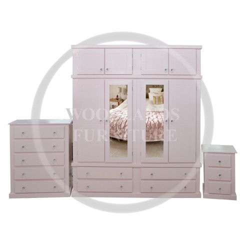 DEWSBURY QUAD 3 PIECE BEDROOM SET IN PINK
