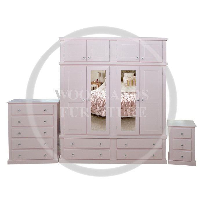 DEWSBURY QUAD 3 PIECE BEDROOM SET IN PINK DEWSBURY QUAD 3 PIECE BEDROOM SET IN PINK