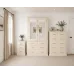 Handmade in Britain 3 Piece Double Mirrored Bedroom Furniture Set (2+4 Drawer Chest of Drawers) - Dewsbury Ivory (Custom Finish Options)