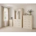 Handmade in Britain 3 Piece Double Mirrored Bedroom Furniture Set (2+4 Drawer Chest of Drawers) - Dewsbury Ivory (Custom Finish Options)