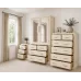 Handmade in Britain 3 Piece Double Mirrored Bedroom Furniture Set (2+4 Drawer Chest of Drawers) - Dewsbury Ivory (Custom Finish Options)