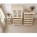 Handmade in Britain 3 Piece Double Mirrored Bedroom Furniture Set (2+4 Drawer Chest of Drawers) - Dewsbury Ivory (Custom Finish Options)