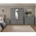 Triple 3 Piece Mirrored Bedroom Furniture Set - Dewsbury Grey | Handmade in England