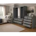Triple 3 Piece Mirrored Bedroom Furniture Set - Dewsbury Grey | Handmade in England