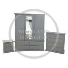 DEWSBURY TRIPLE 3 PIECE MIRRORED BEDROOM SET 