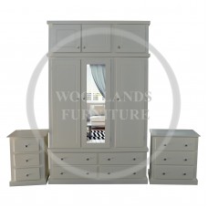 DEWSBURY TRIPLE 3 PIECE MIRRORED BEDROOM SET WITH TOPBOX