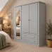 Handmade in the UK 3 Door Full Mirrored Wardrobe - Dewsbury Grey (Made to Measure)