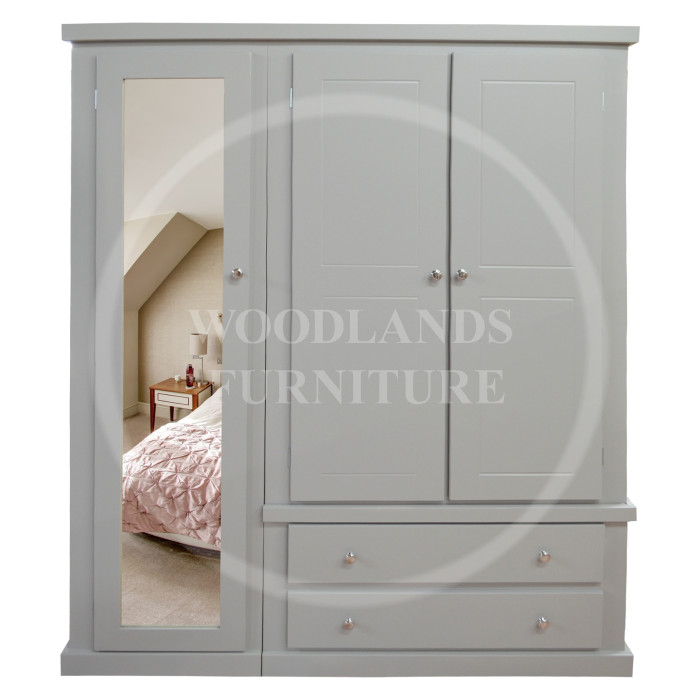 DEWSBURY TRIPLE FULL MIRRORED WARDROBE IN WHITE