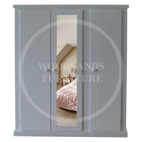 DEWSBURY TRIPLE LADIES MIRRORED WARDROBE IN WHITE